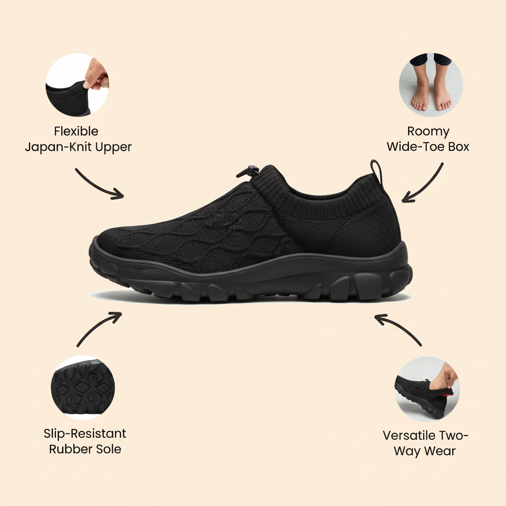 Prodi Wide-Toe Slip-On Shoes
